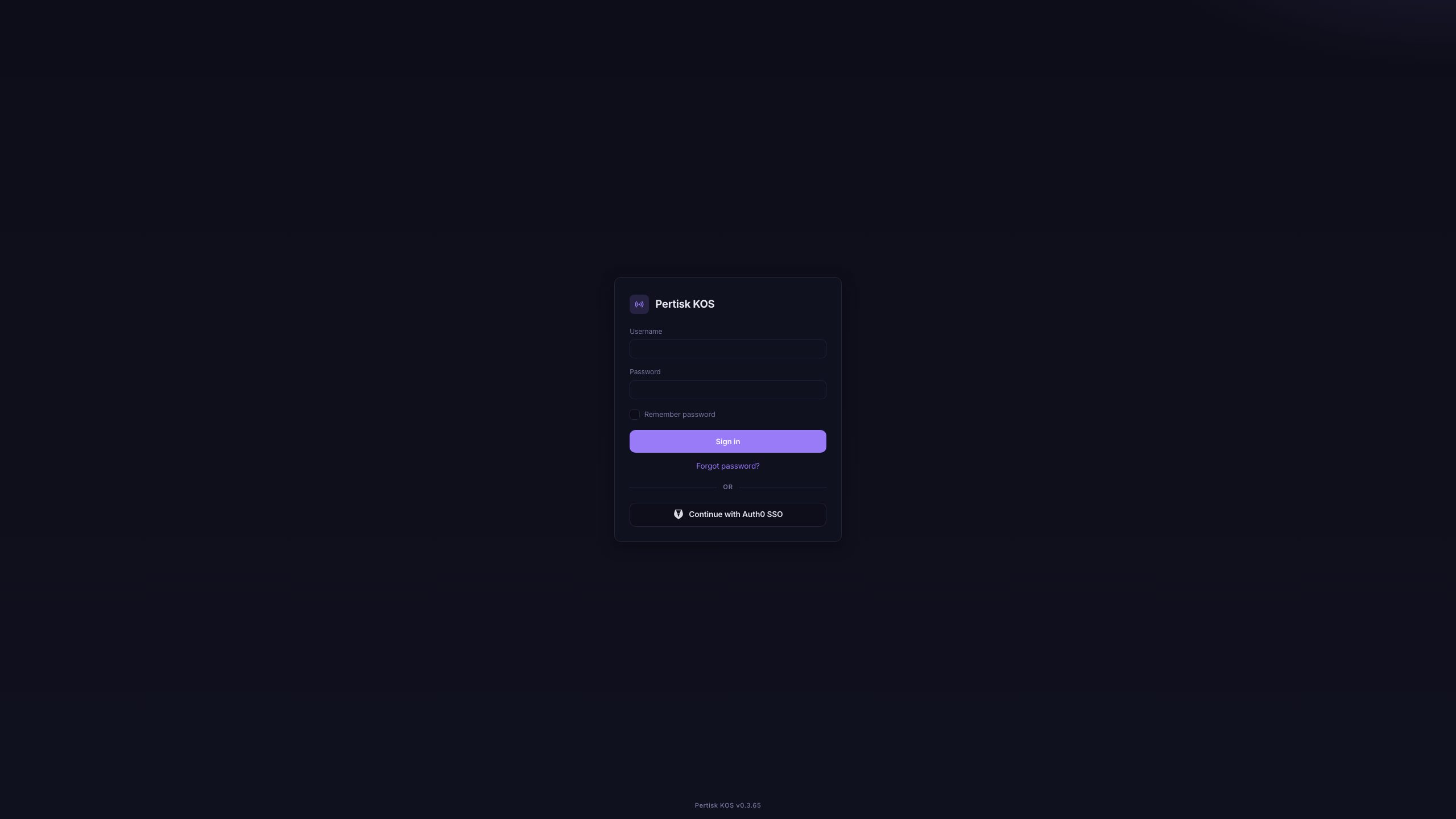Sign in — local auth and Auth0