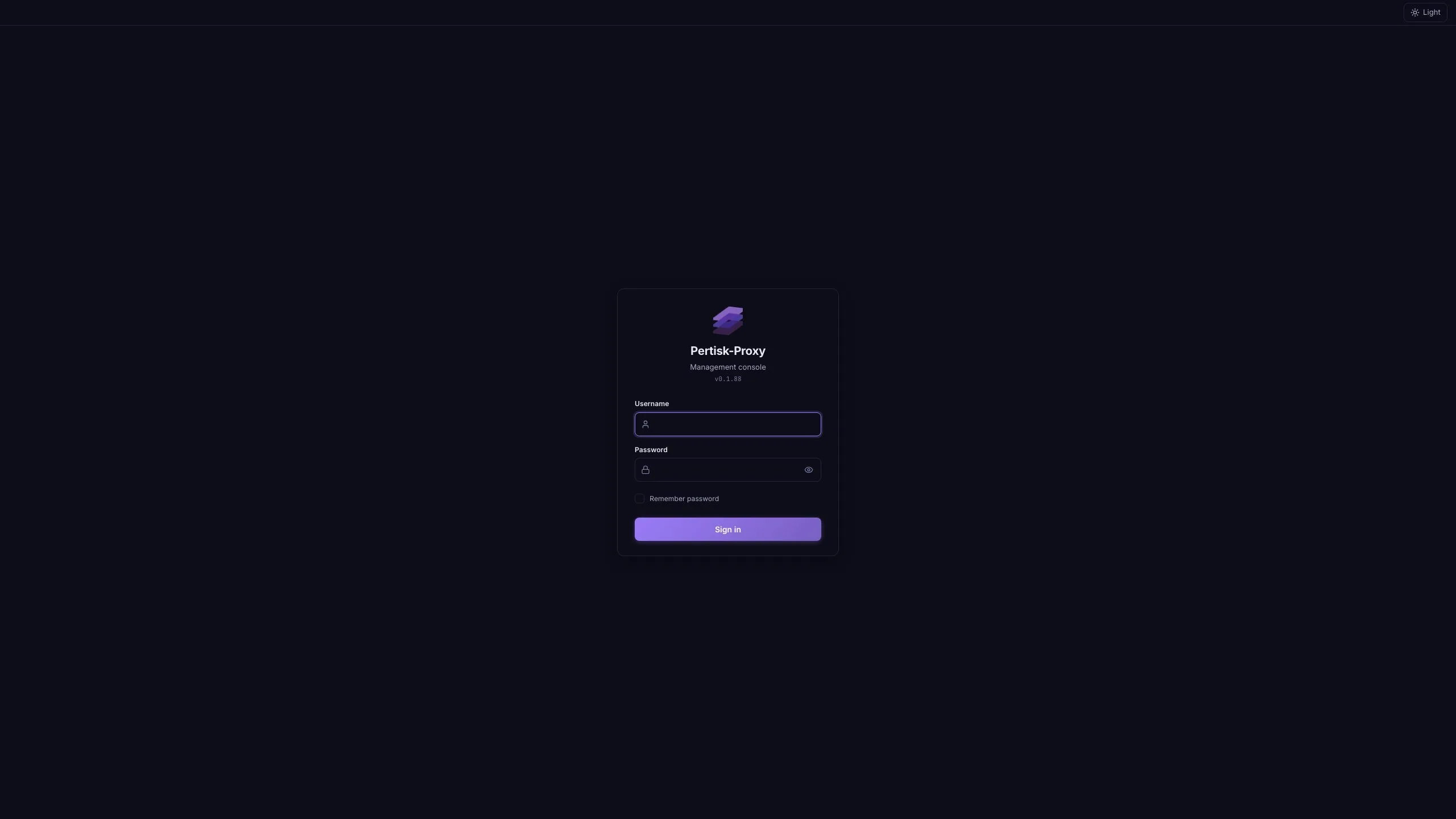 Proxy Admin sign-in