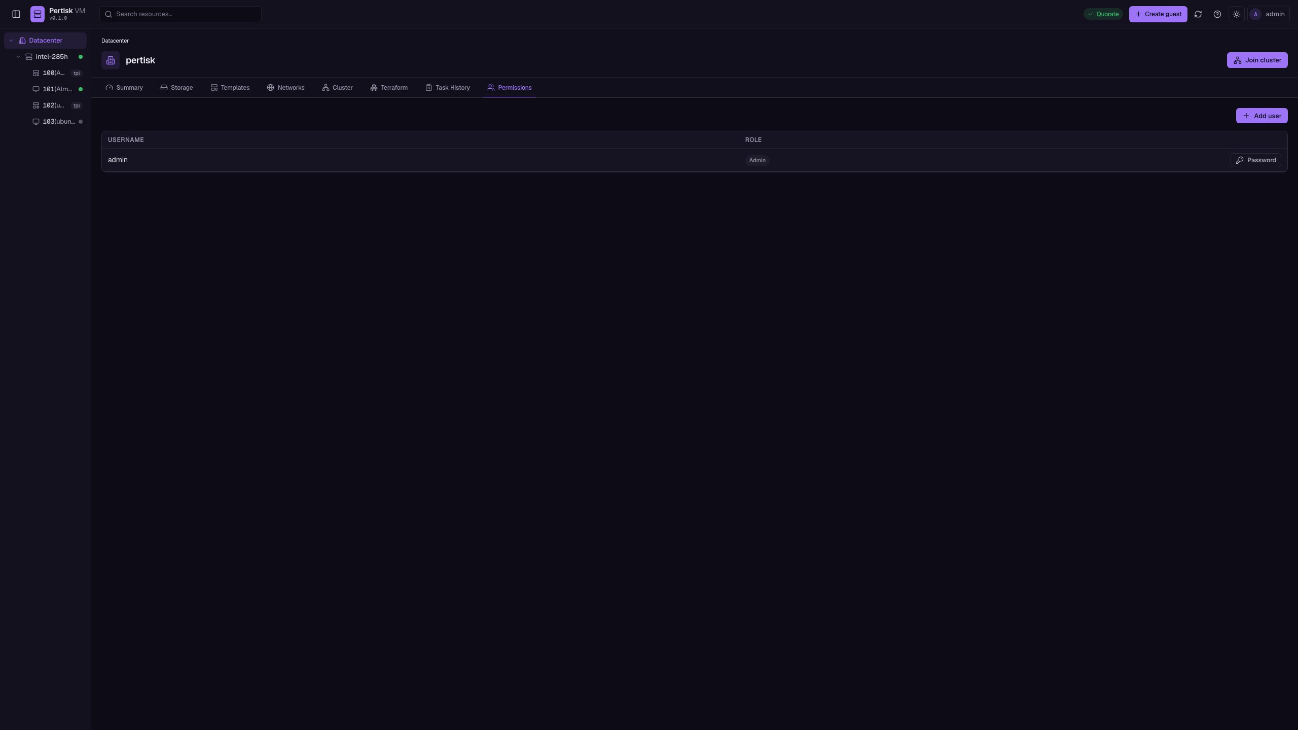 Users with admin, operator, and viewer roles